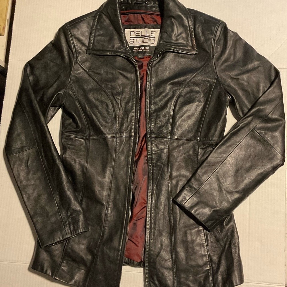 Pelle Studio Black Leather Zip-Front Jacket - Women’s
